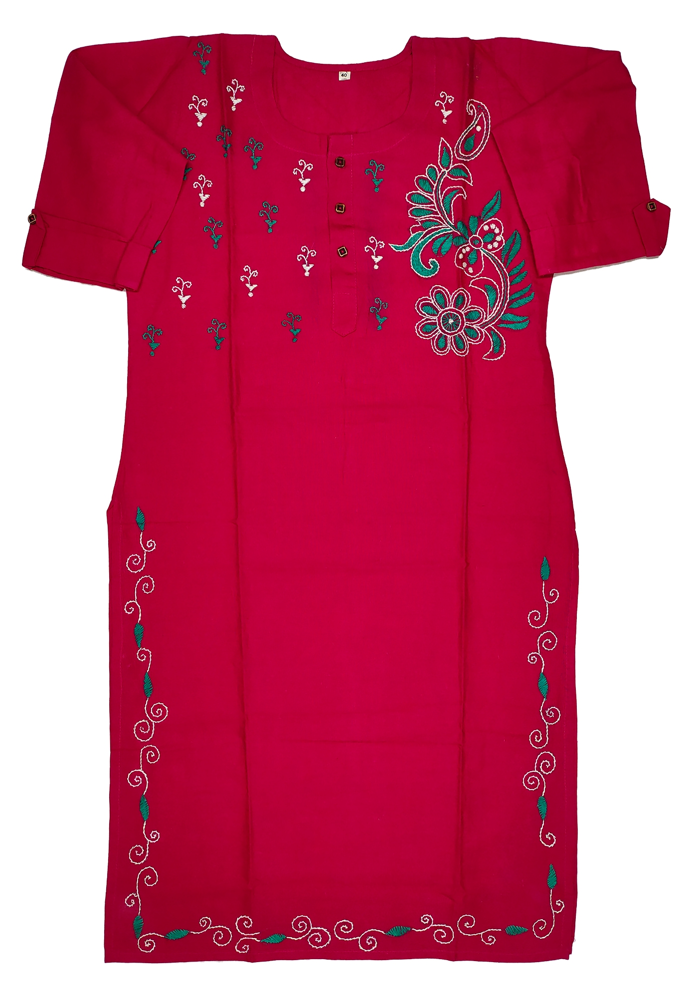 PURE VISCOSE KANTHA STITCH KURTI 2 PC – FRILLHILLS