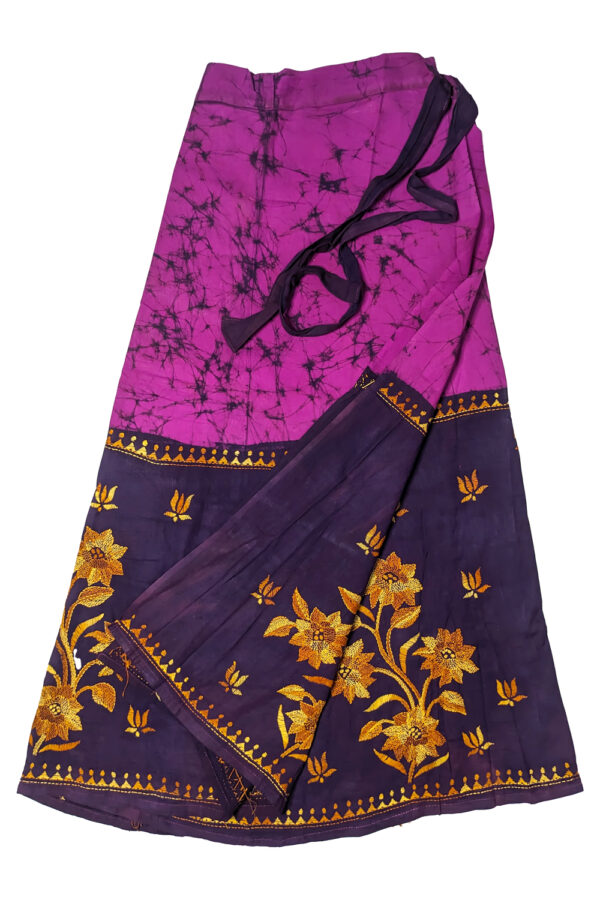 kantha batik wrap skirt