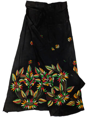 kantha stitched wrap skirt