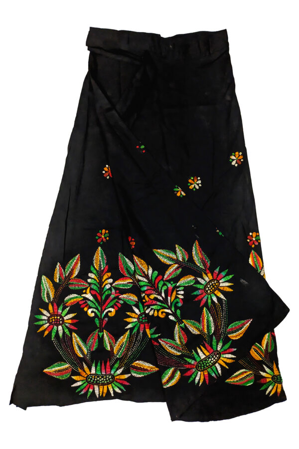 kantha stitched wrap skirt