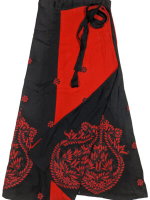 kantha embroidered wrap skirt