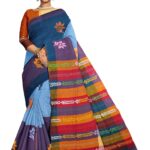 kantha stitch saree