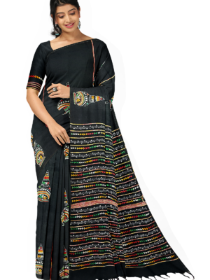 kantha stitch saree