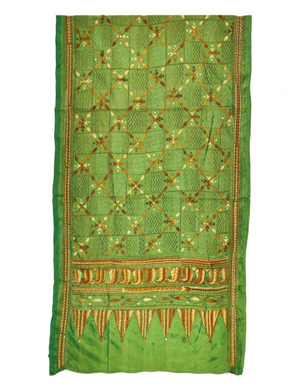 Kantha Stitched Silk Stole - Image 3