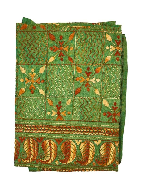 Kantha Stitched Silk Stole - Image 2