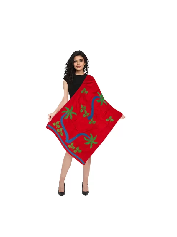 Kantha Stitched Silk Stole - Image 5