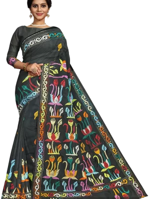 kantha stitched saree
