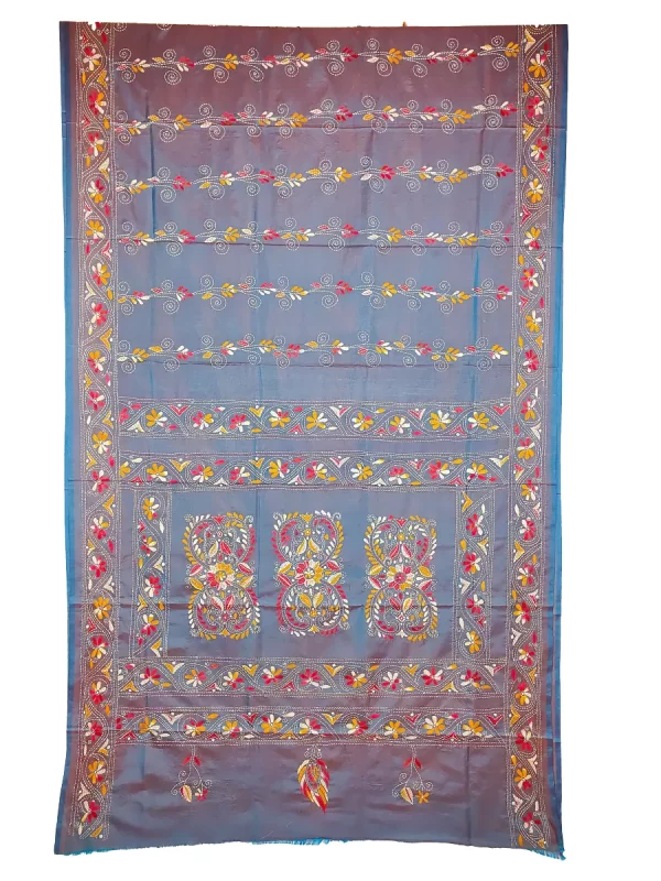 soul of bengal kantha embroidered saree