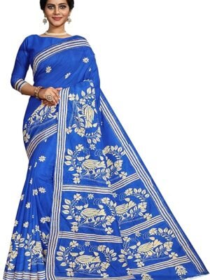 kantha stitched silk saree