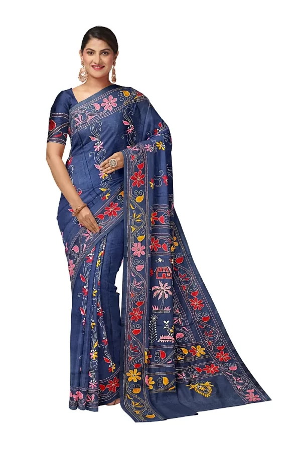 soul of bengal kantha work saree