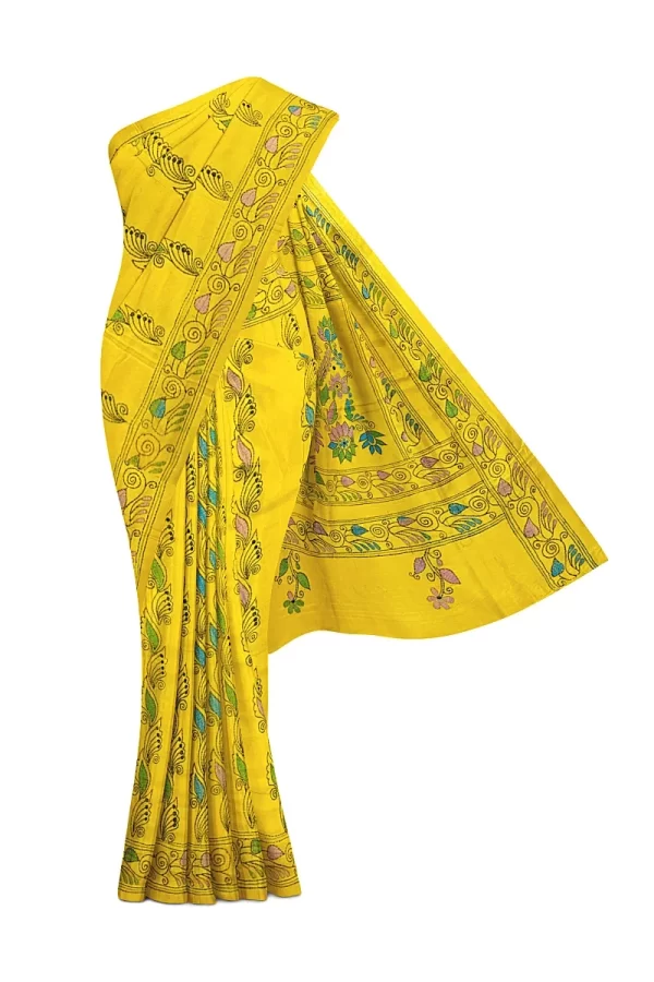 Kantha Stitched Silk Saree - Image 6