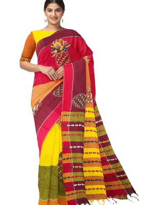 kantha stitch saree