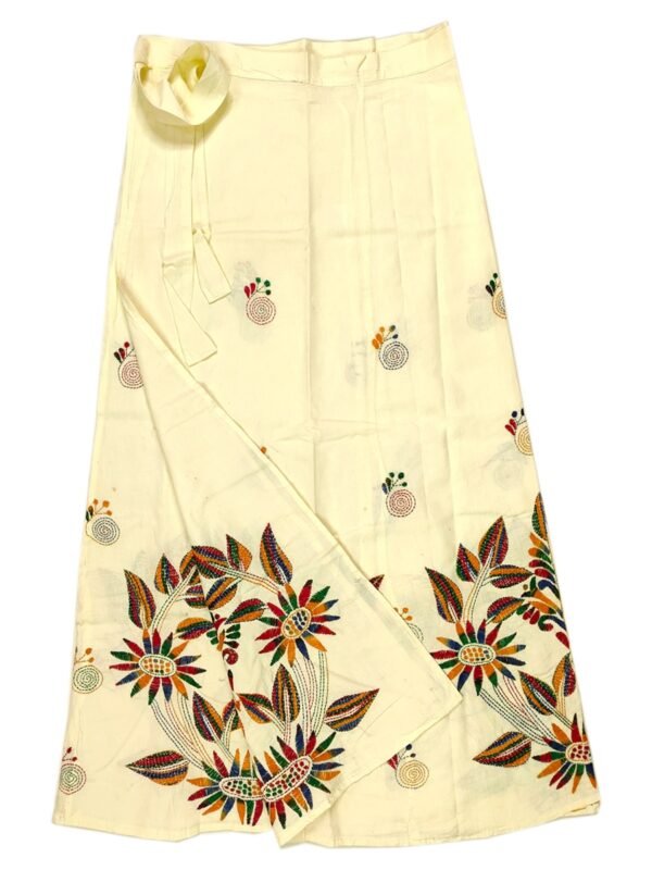 kantha stitch wrap skirt