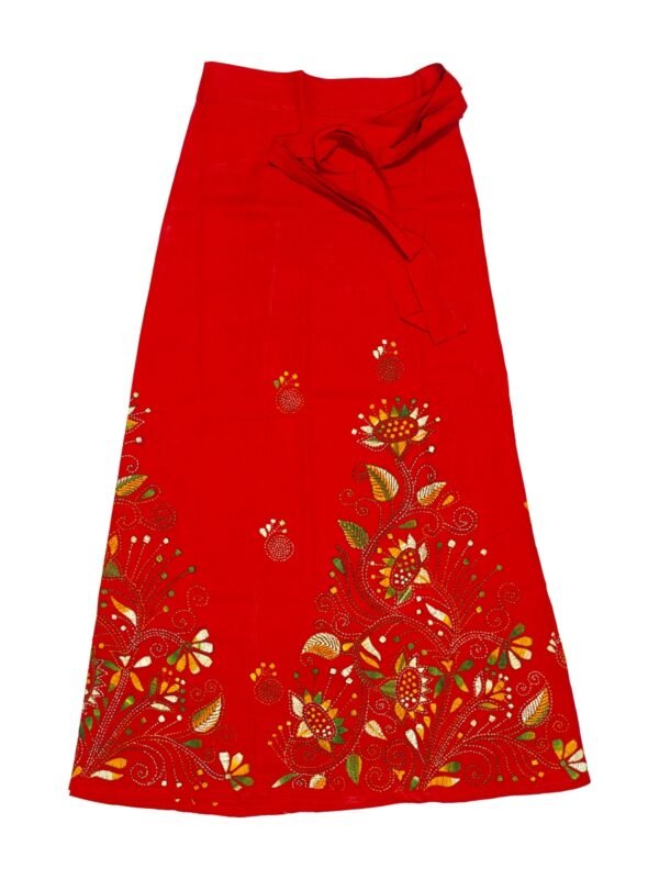 kantha stitch wrap skirt