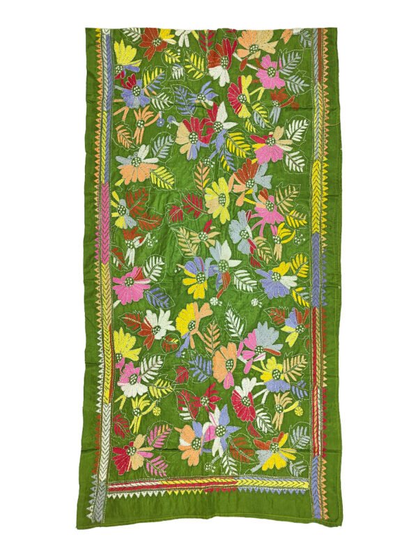 Kantha Stitched Silk Stole - Image 4