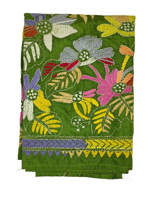Kantha Stitched Silk Stole - Image 3
