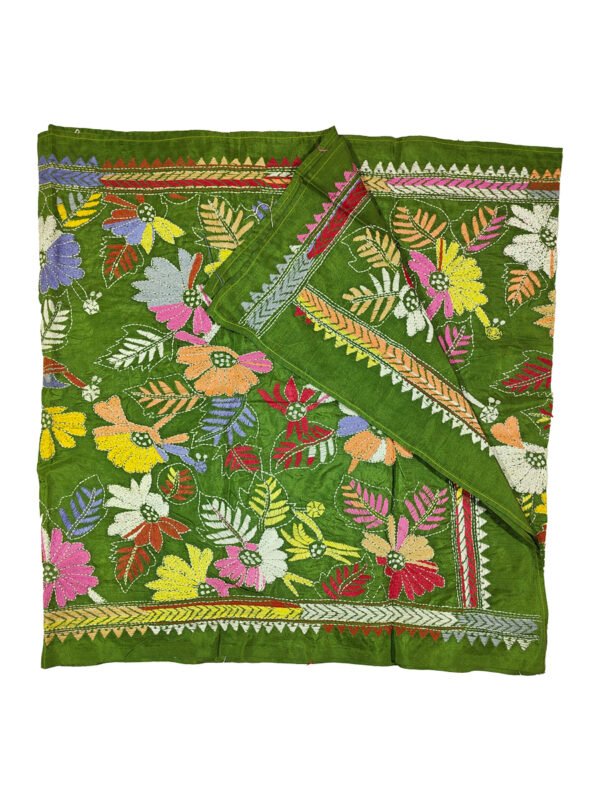 Kantha Stitched Silk Stole - Image 2