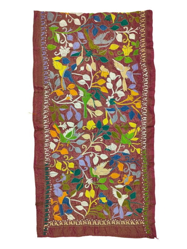Kantha Stitched Silk Stole - Image 4