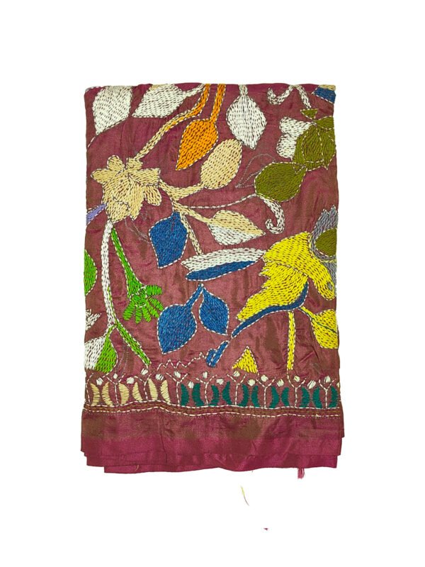 Kantha Stitched Silk Stole - Image 2
