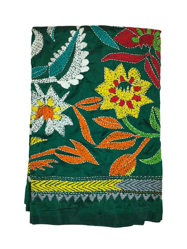 Kantha Stitched Silk Stole - Image 2