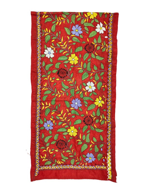 Kantha Stitched Silk Stole - Image 3