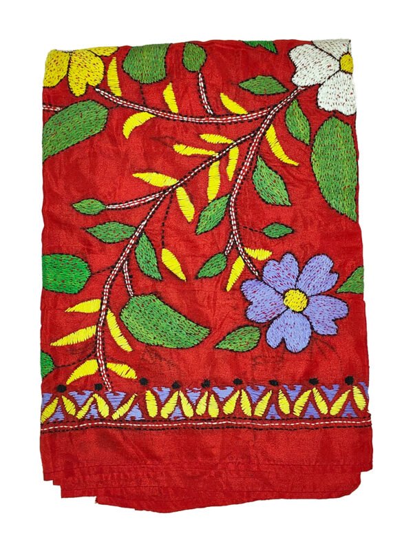Kantha Stitched Silk Stole - Image 2