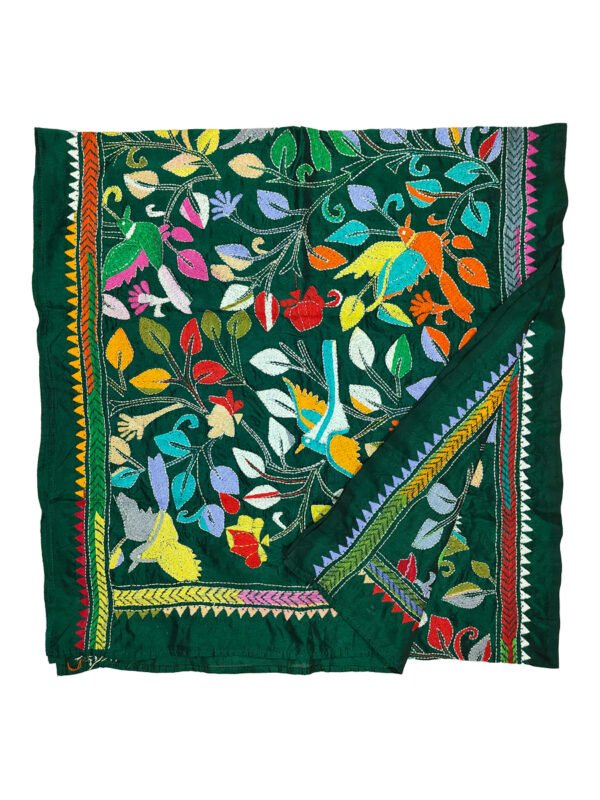Kantha Stitched Silk Stole - Image 3