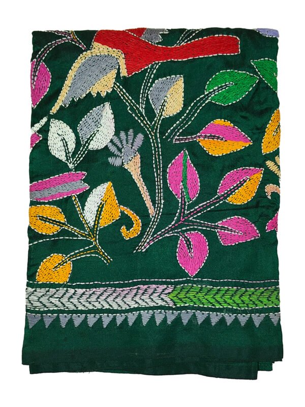 Kantha Stitched Silk Stole - Image 2
