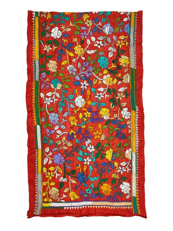 Kantha Stitched Silk Stole - Image 4