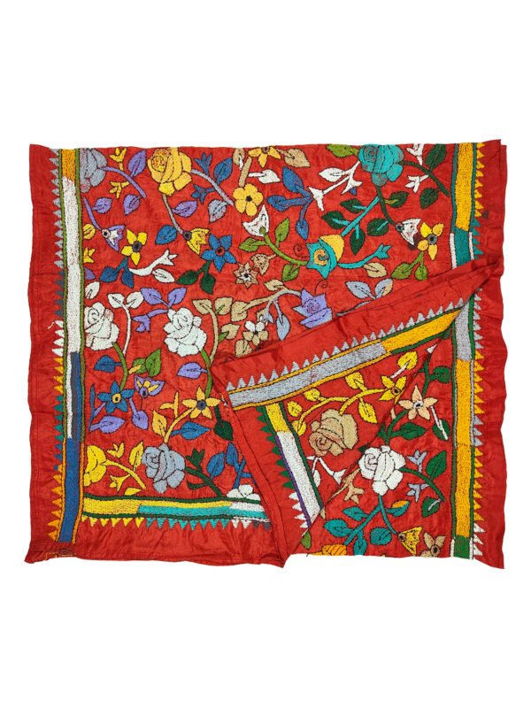 Kantha Stitched Silk Stole - Image 3
