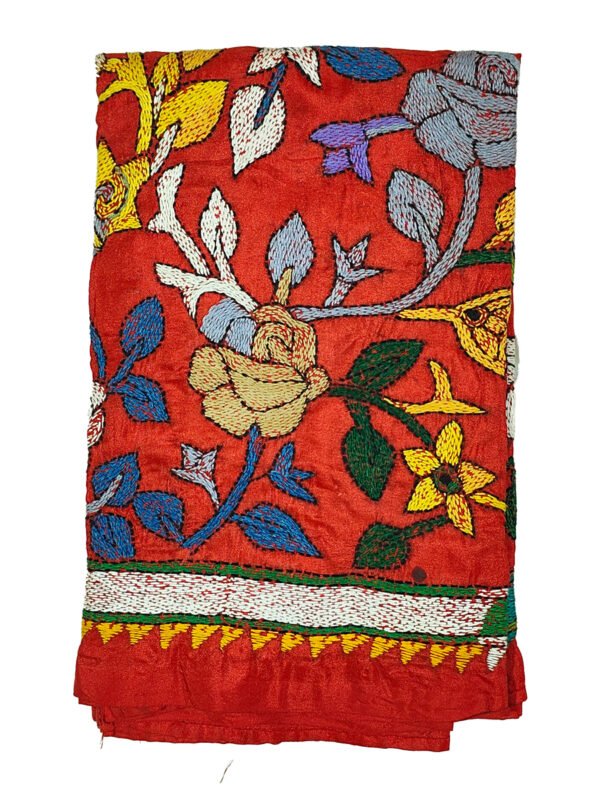 Kantha Stitched Silk Stole - Image 2