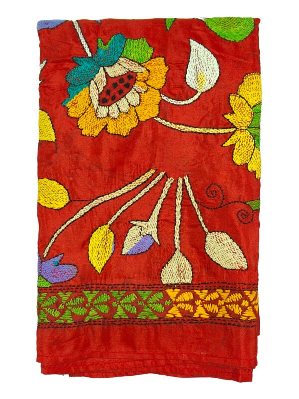 Kantha Stitched Silk Stole - Image 2