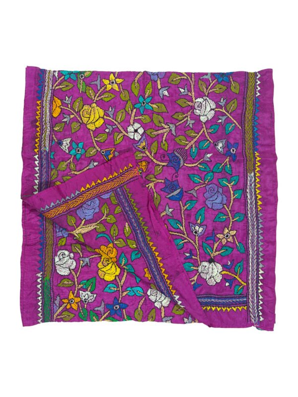 Kantha Stitched Silk Stole - Image 3