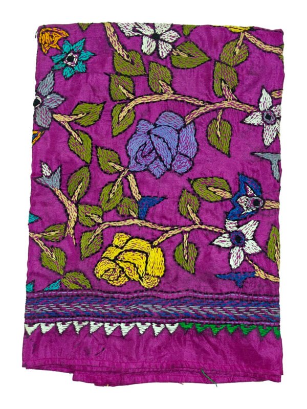Kantha Stitched Silk Stole - Image 2