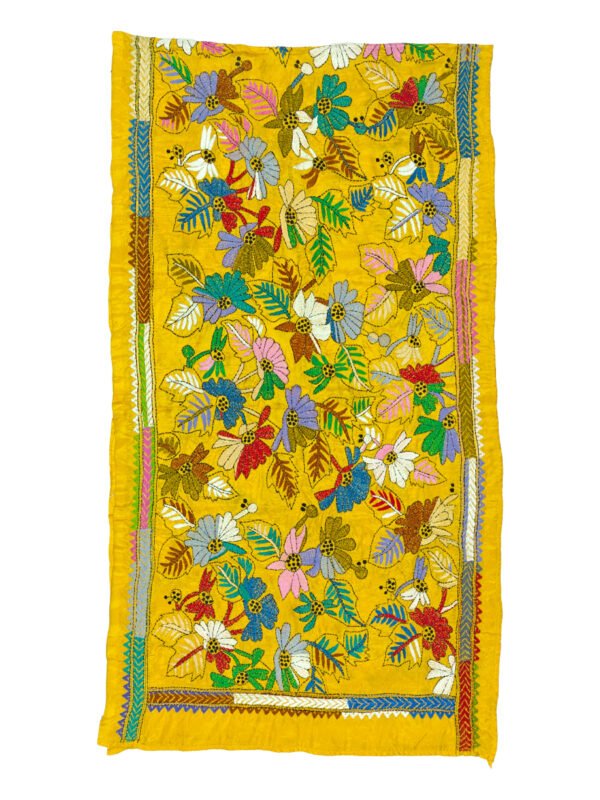 Kantha Stitched Silk Stole - Image 4