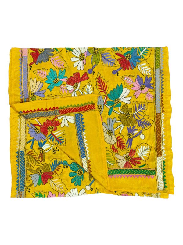Kantha Stitched Silk Stole - Image 3