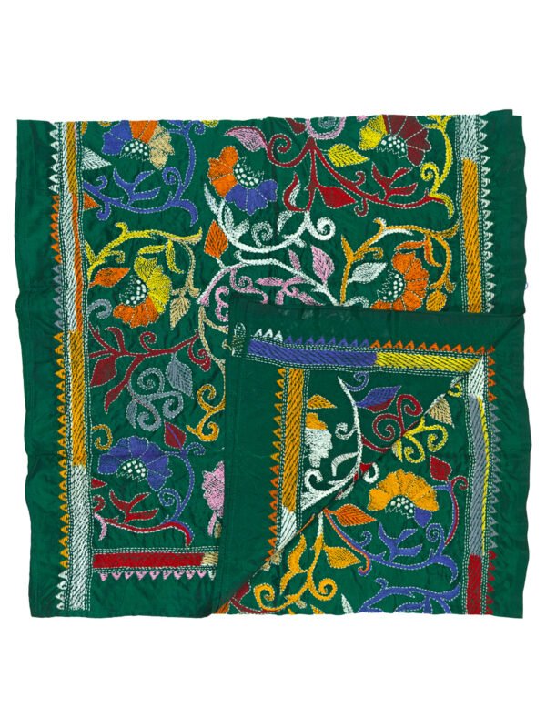 Kantha Stitched Silk Stole - Image 3