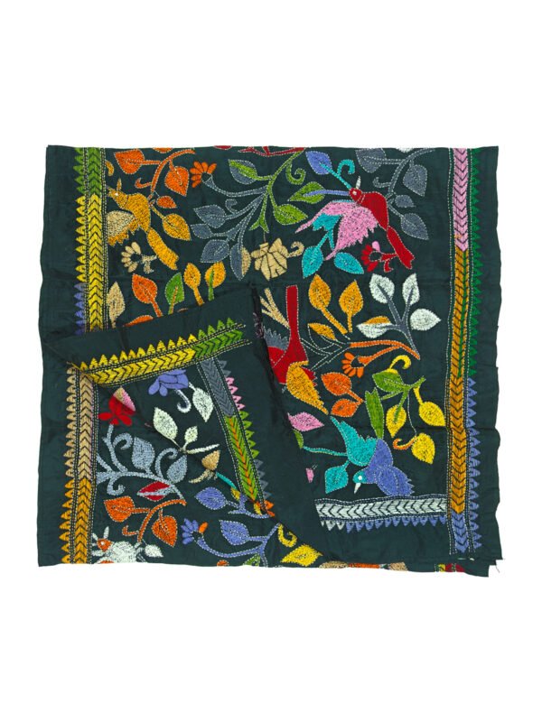 Kantha Stitched Silk Stole - Image 3