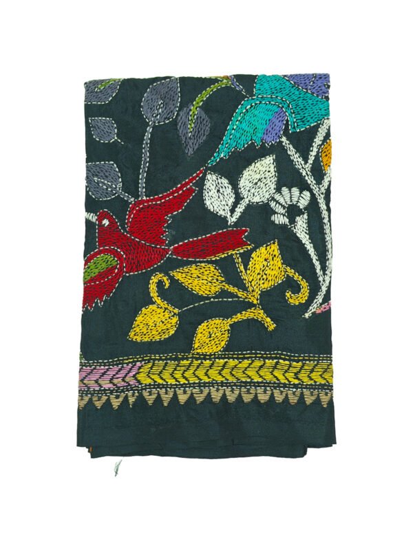 Kantha Stitched Silk Stole - Image 2