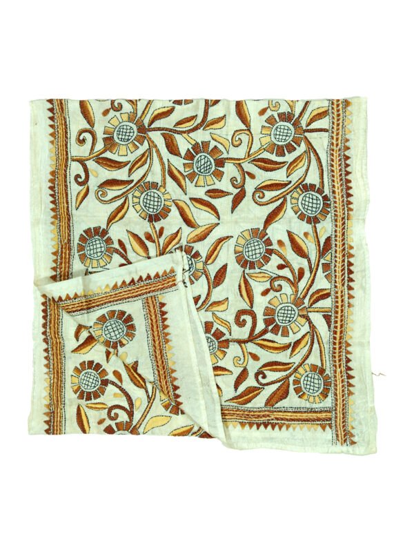 Kantha Stitched Silk Stole - Image 2
