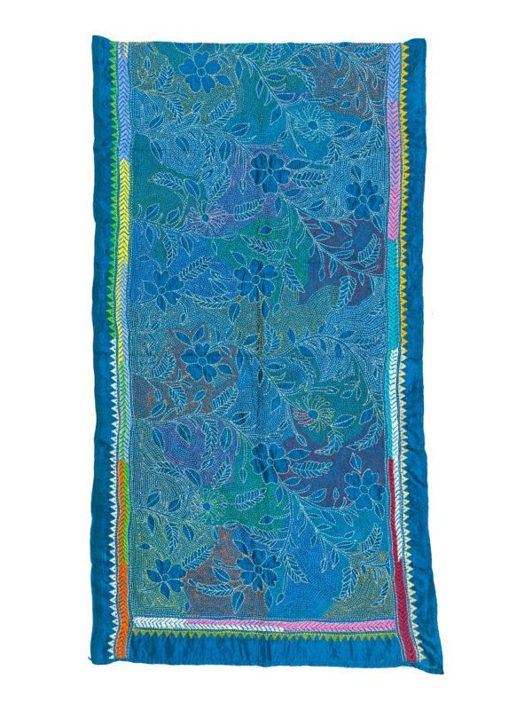 Kantha Stitched Silk Stole - Image 4