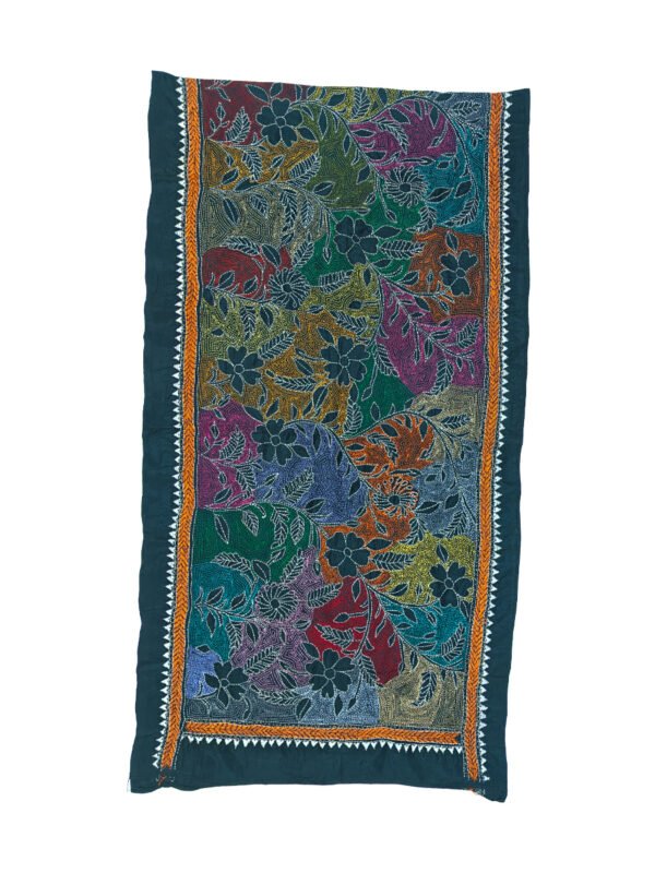 Kantha Stitched Silk Stole - Image 4