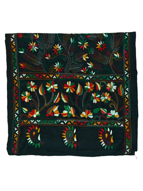 Kantha Stitched Silk Stole - Image 3