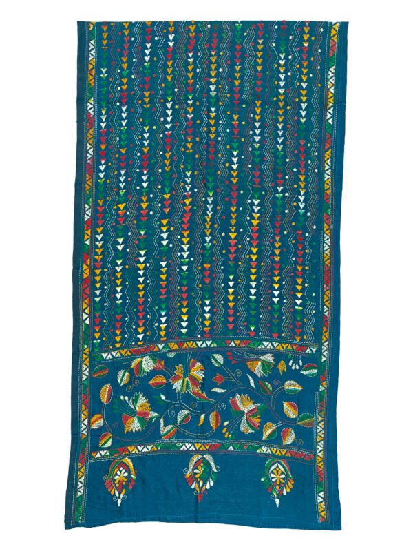 Kantha Stitched Silk Stole - Image 4