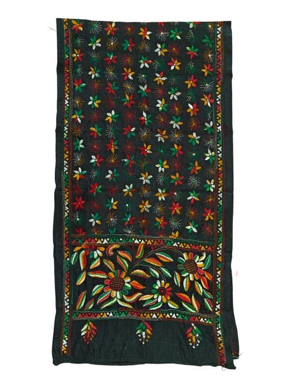 Kantha Stitched Silk Stole - Image 4
