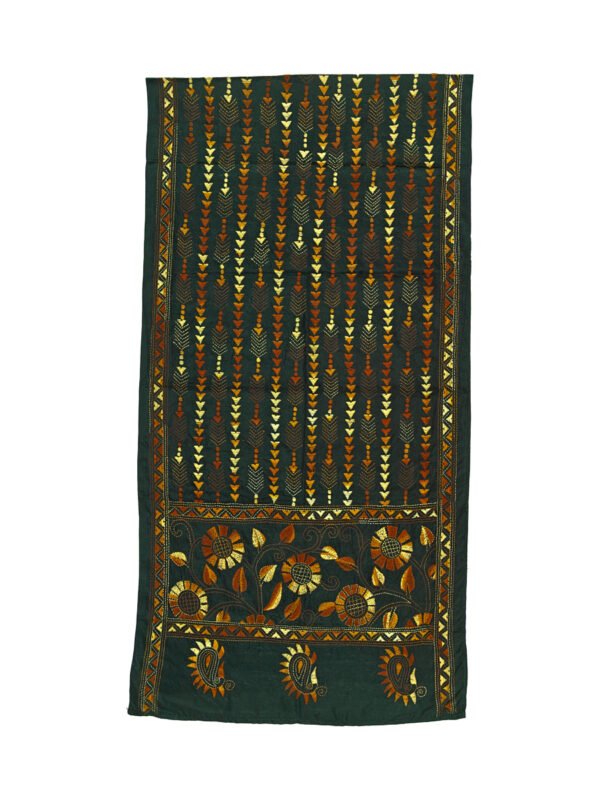 Kantha Stitched Silk Stole - Image 4