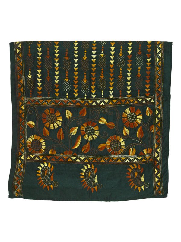 Kantha Stitched Silk Stole - Image 3
