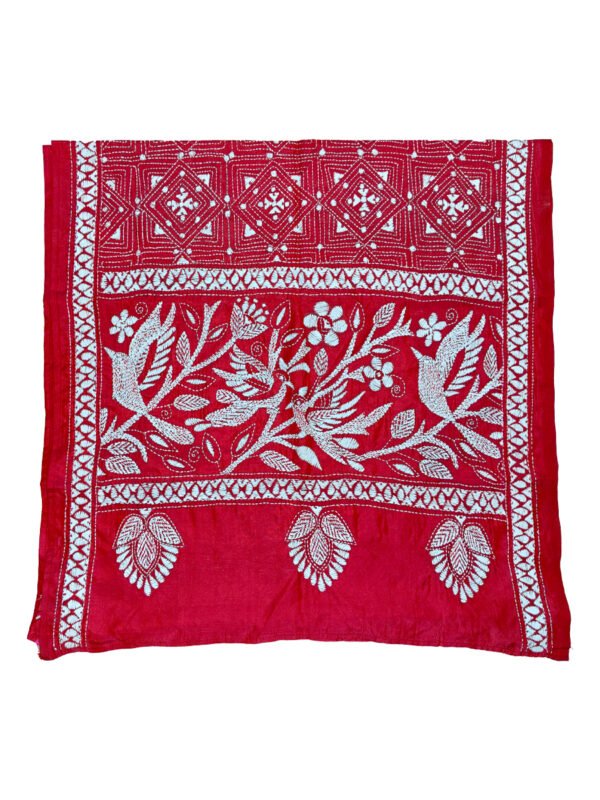 Kantha Stitched Silk Stole - Image 3