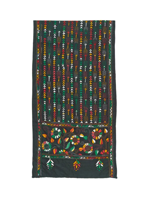 Kantha Stitched Silk Stole - Image 4