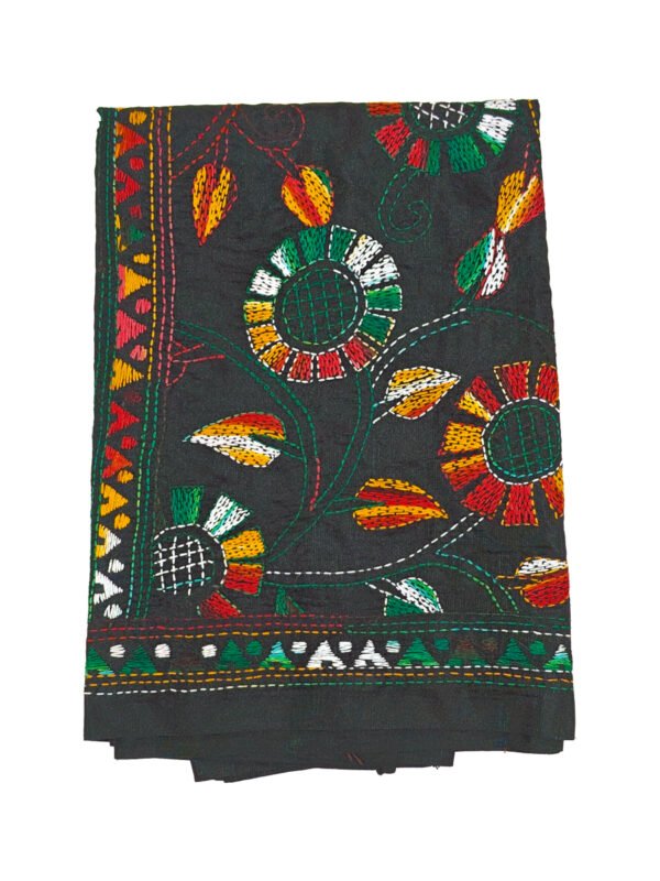 Kantha Stitched Silk Stole - Image 2